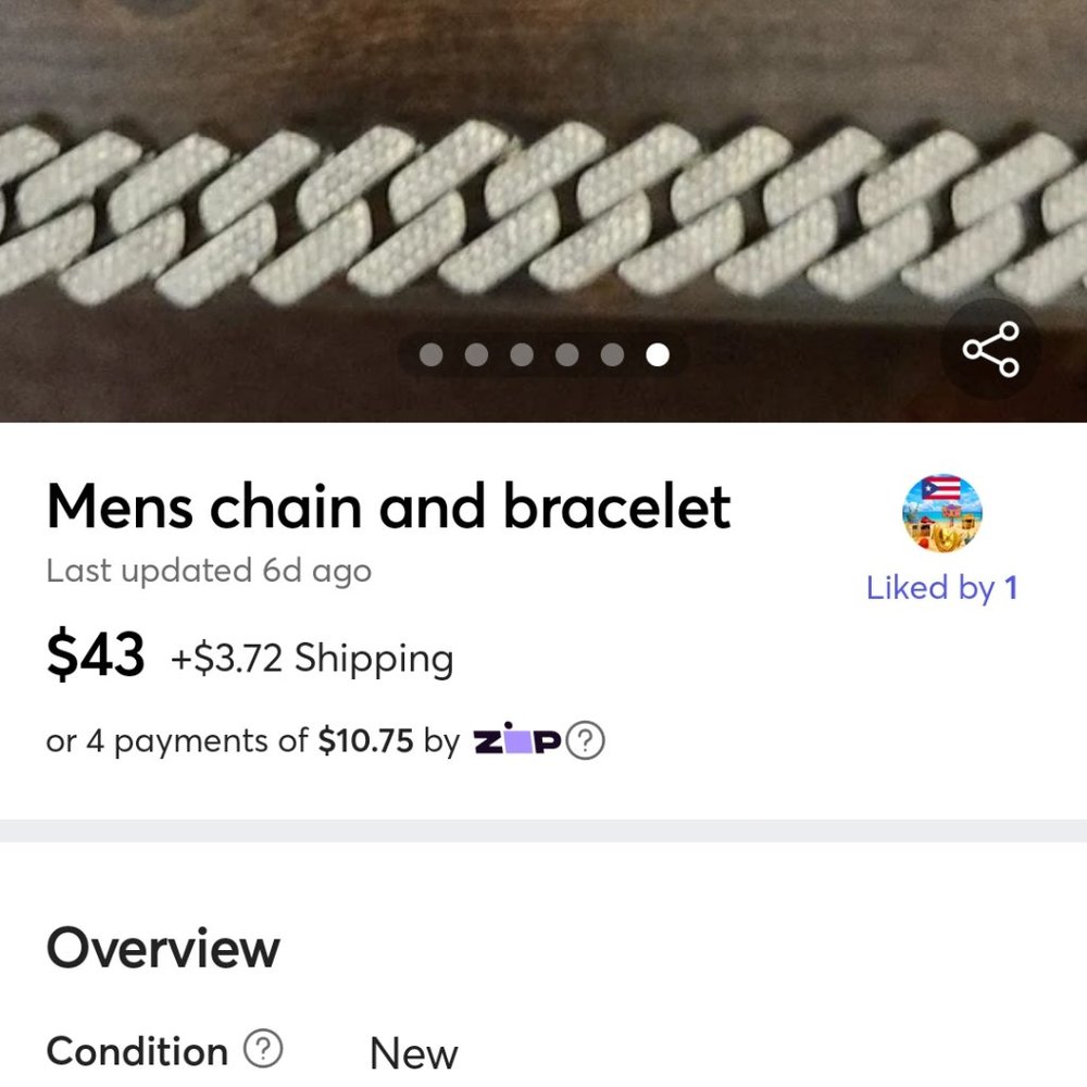 Mens silver and cz necklace and bracelet